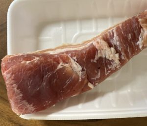 豚肉乾燥後